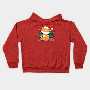 Santa Cat and Christmas Tree Kids Hoodie